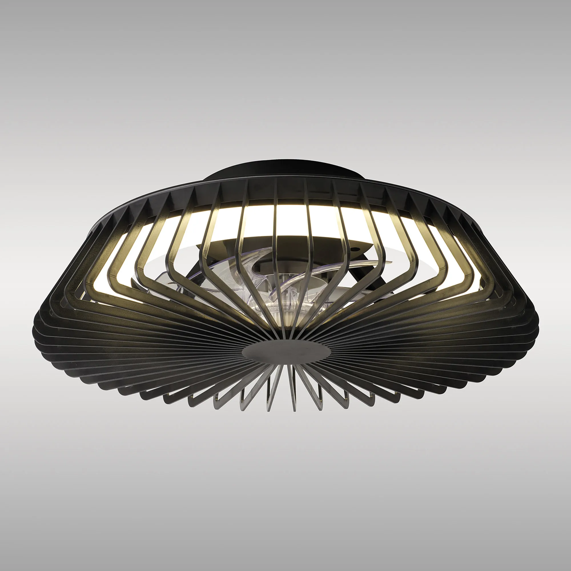 Himalaya Mini Ceiling Light & Fan Dimmable 70W LED Black M8197  Mantra Himalaya Mini